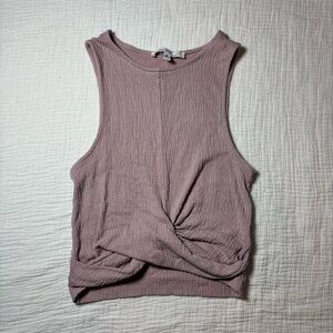 Love Tree Mauve Twist Tank Top